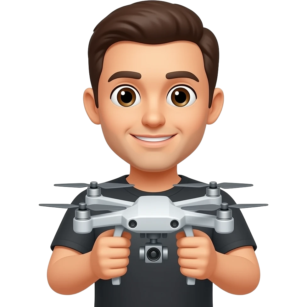 Человек с дроном в руках emoji