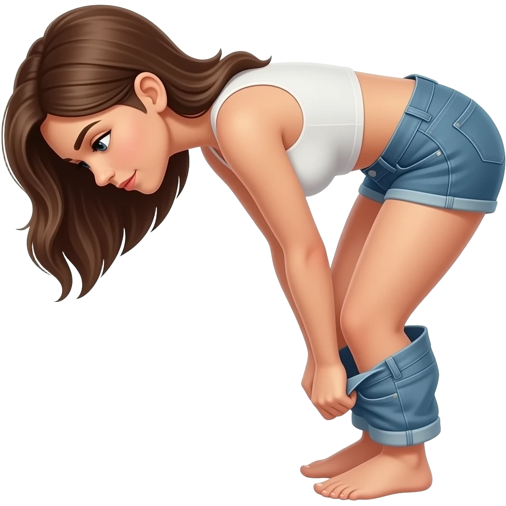 woman bent over with shorts pulled down emoji