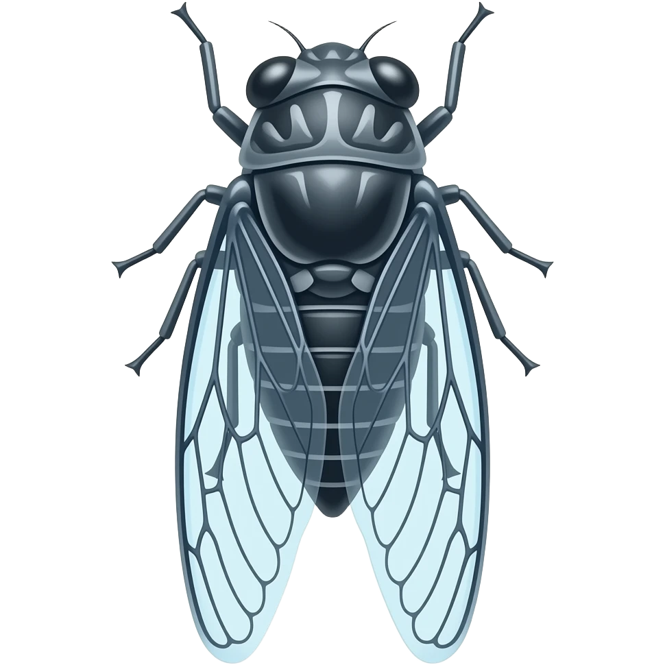 2D render IPhone emoji PNG Cicada; X-Ray emoji