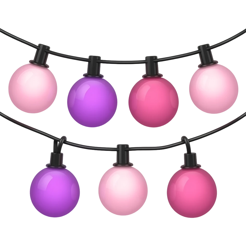 pink purple Fairy lights inspired by Barbie colour palette emoji