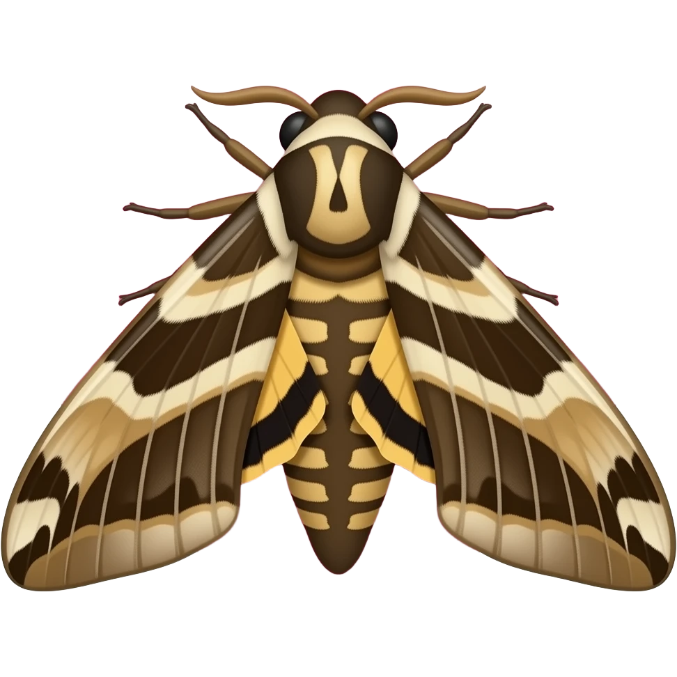 Death's head hawk Moth on top of pink heart emoji