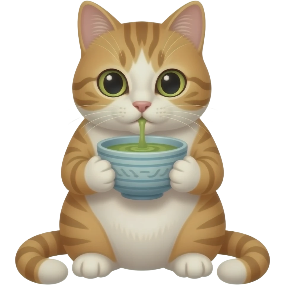 Cat drinking Matcha emoji