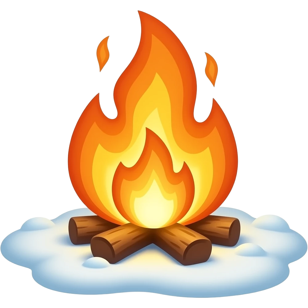winter fire emoji