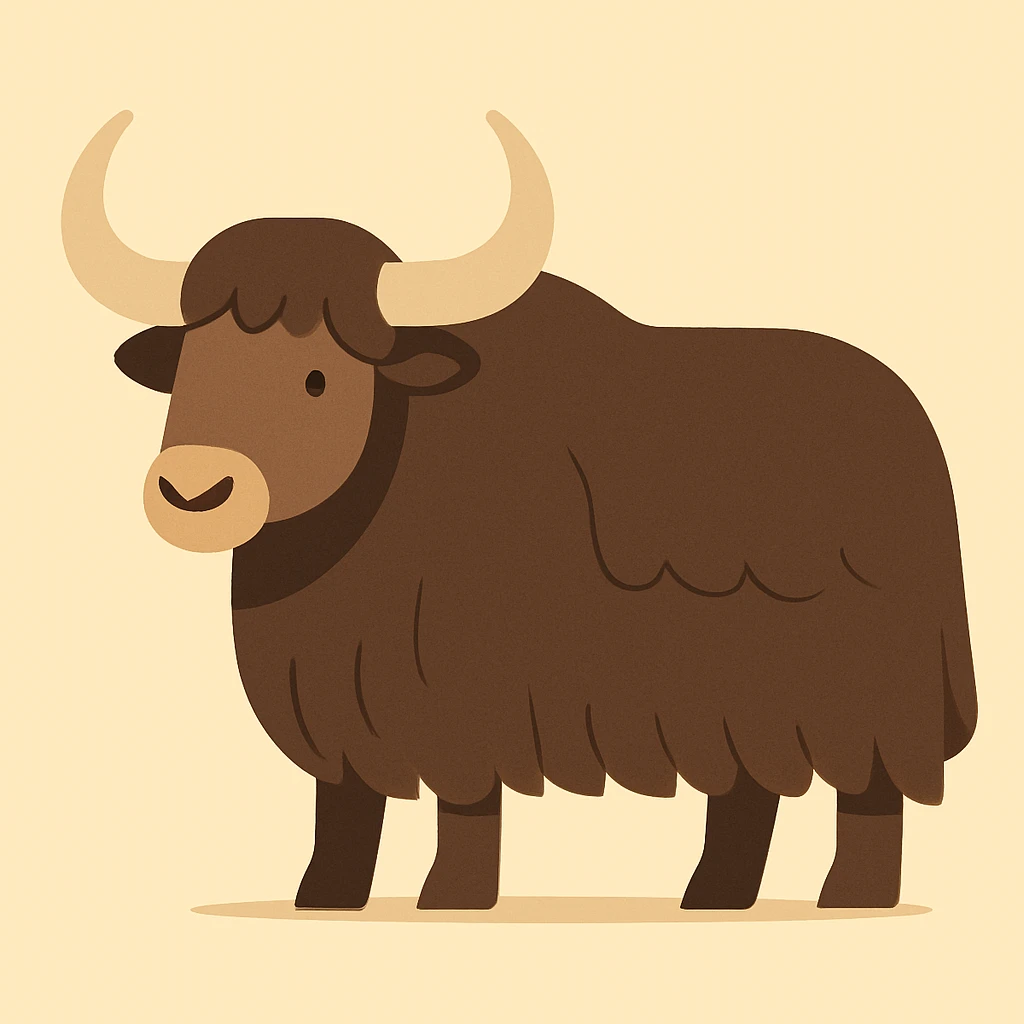 Flat design style yak emoji