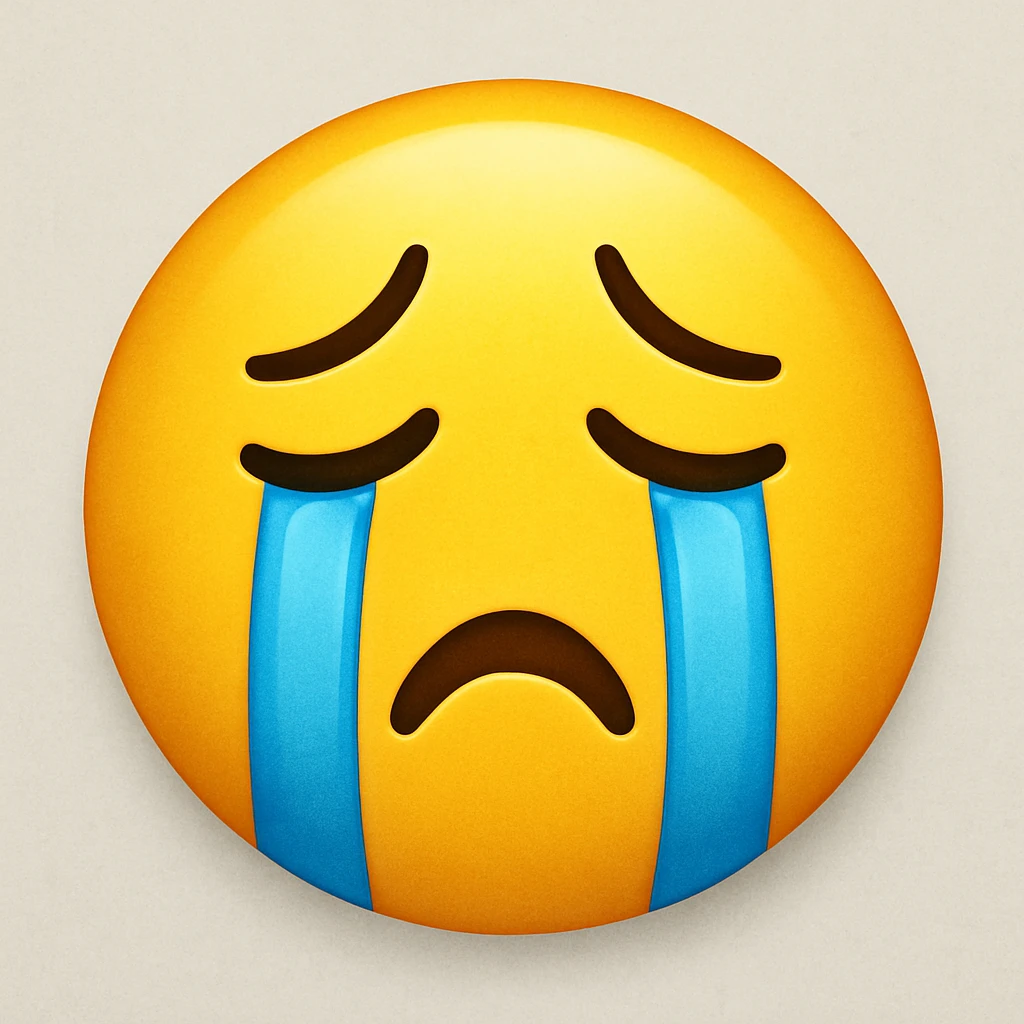 yellow emoji with a crying face emoji