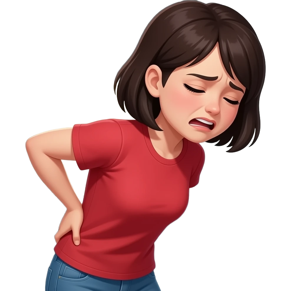 Girl with Crazy Back pain emoji
