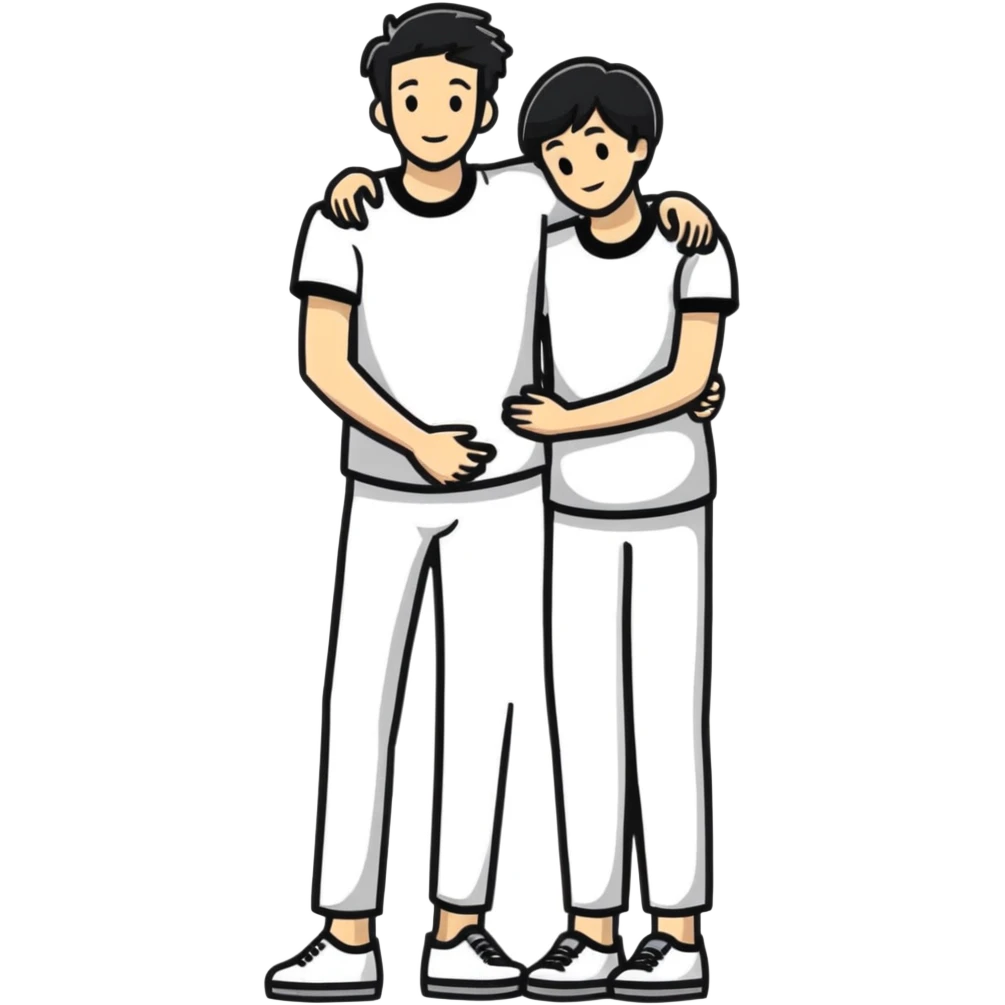 Proud parents with their arms around each other emoji