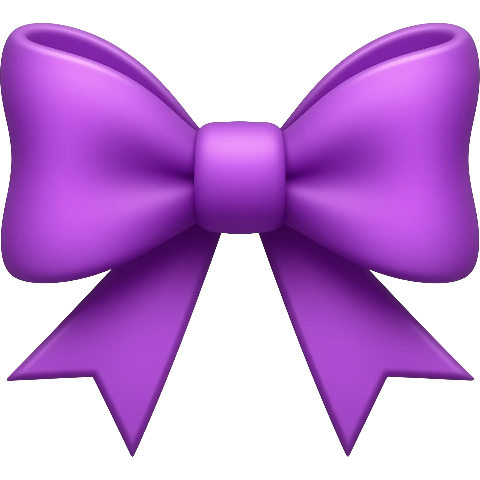 Purple bow in text emoji