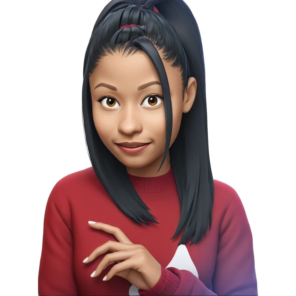 smiling girl in sweater emoji