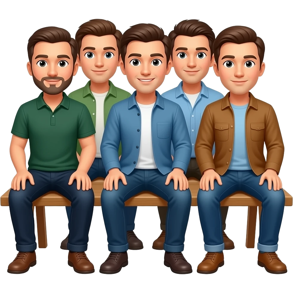 Group of guys on besch emoji