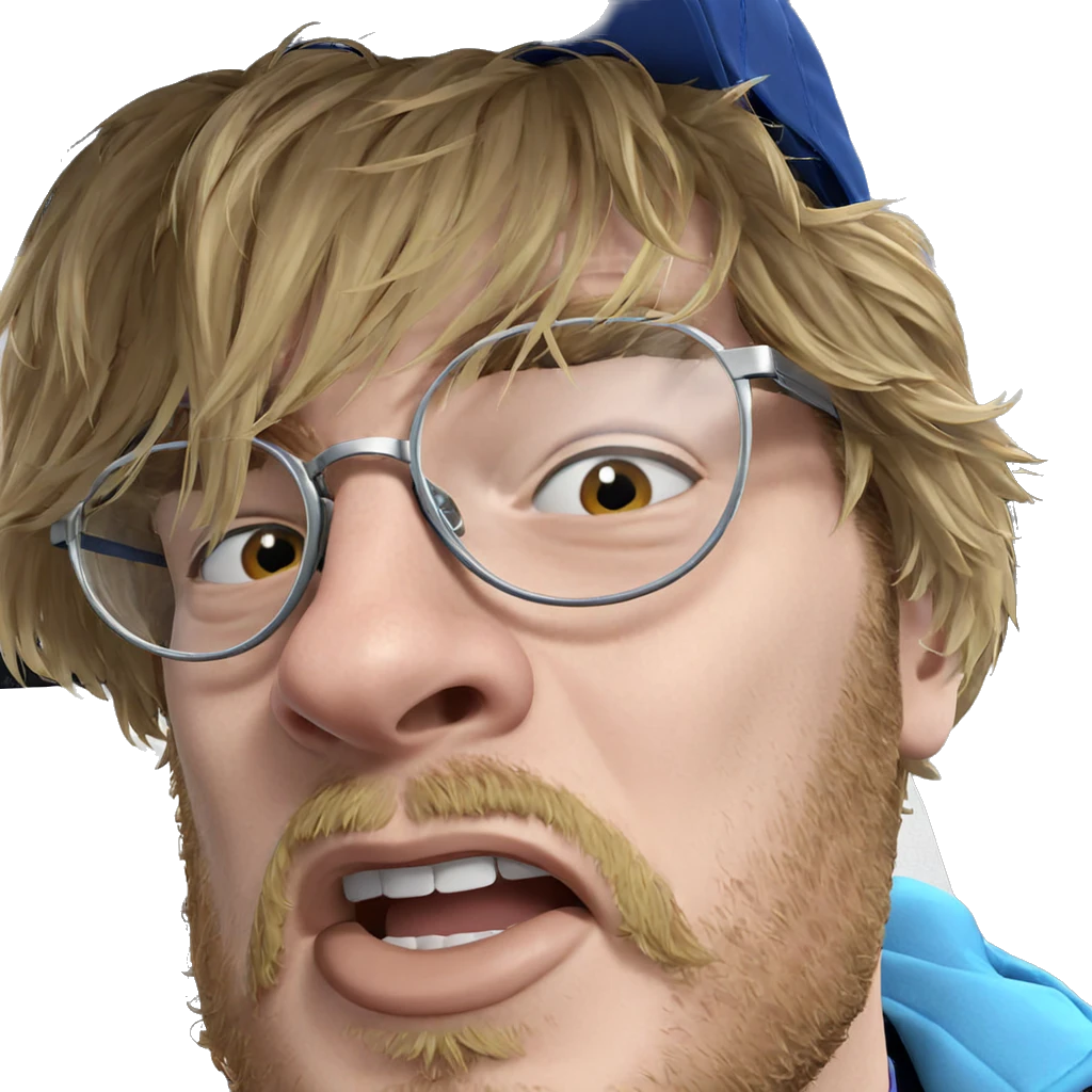 blonde boy in cosplay glasses emoji