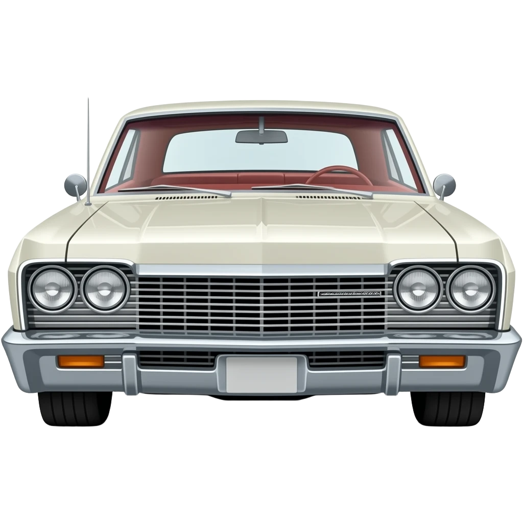 White 1965 impala super sport car with red interior emoji