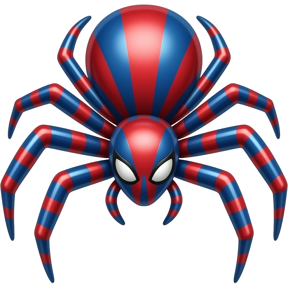 A spider with a combo colour of red and blue emoji