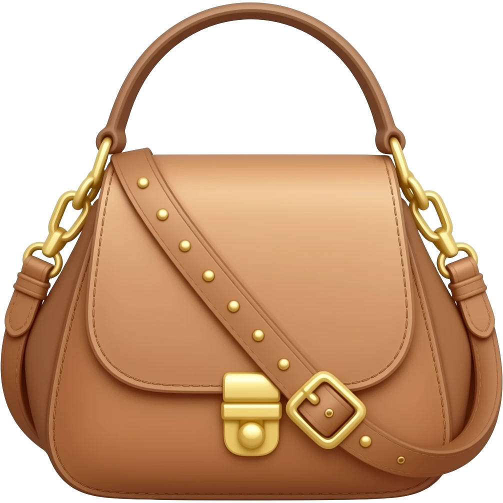 Brown one shoulder small sling bag emoji