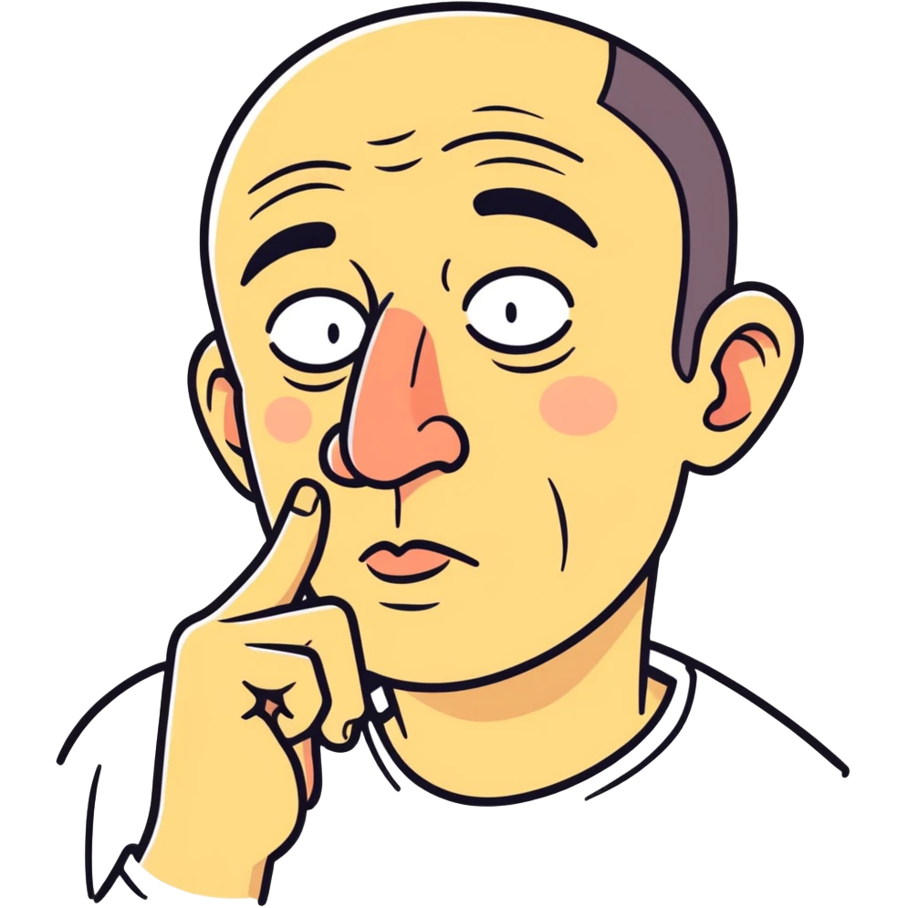 a ugly guy finger in his nose emoji