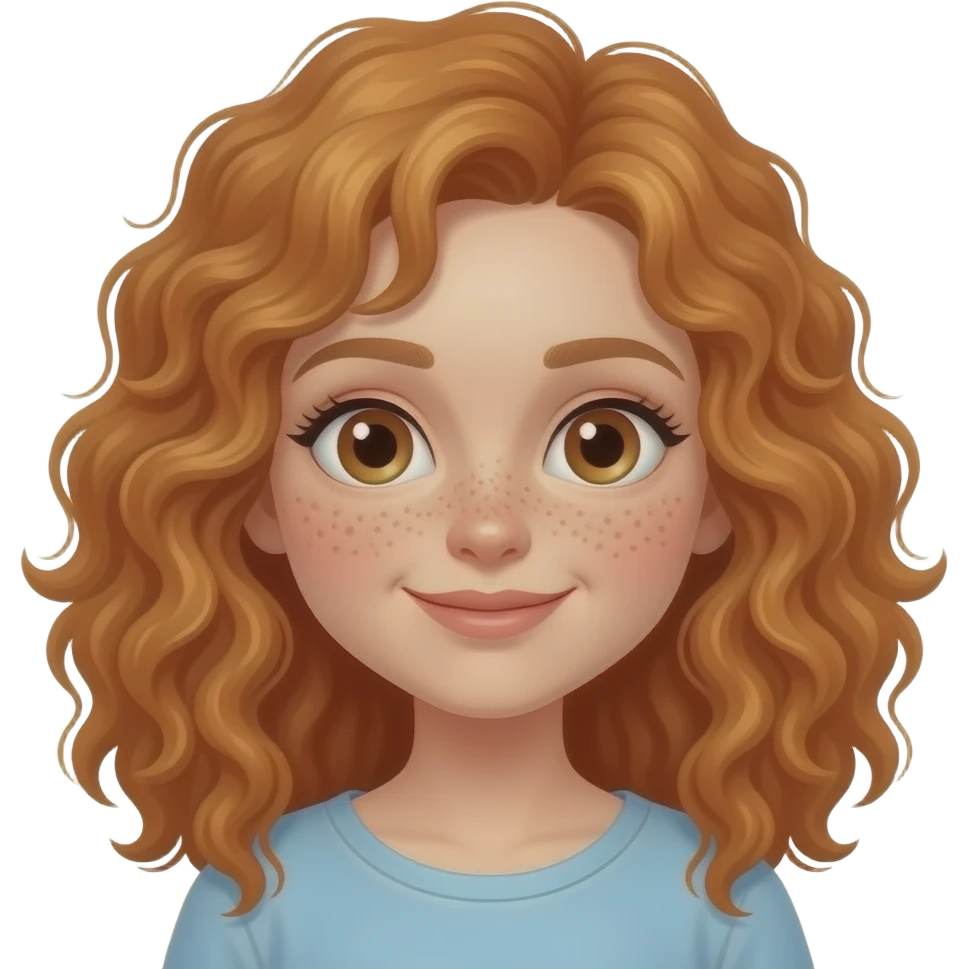 Fille rousse bouclés tâches de rousseur ❤️‍🔥💋 emoji