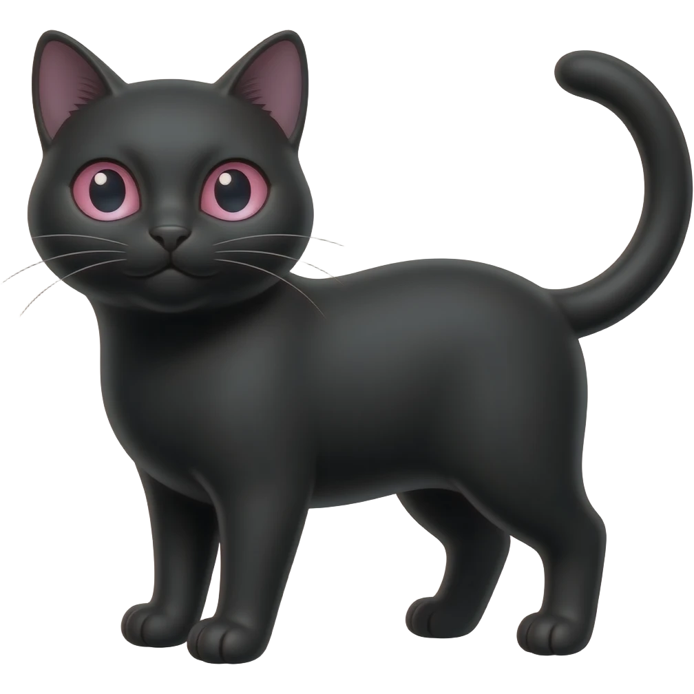 Cato preto olho rosa e azul emoji