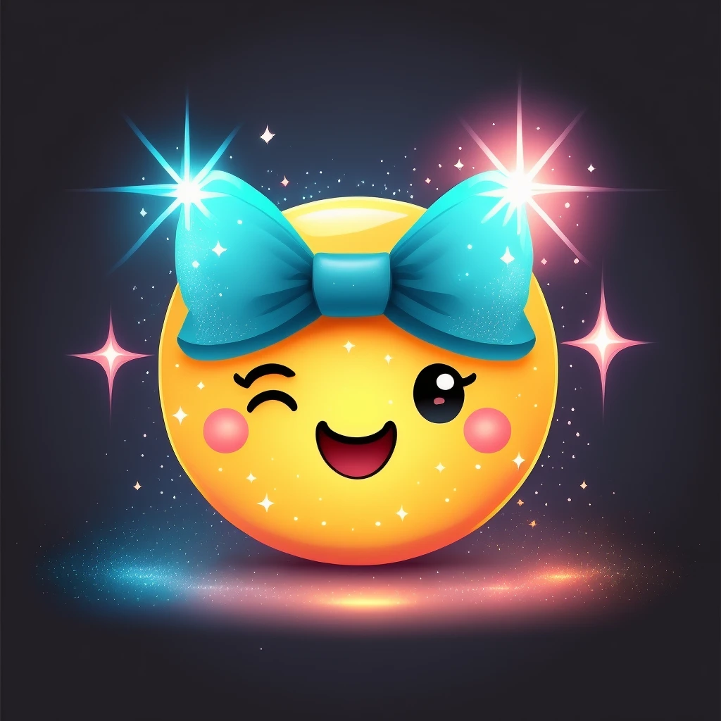 bow emoji, cute and shiny, with sparkles emoji