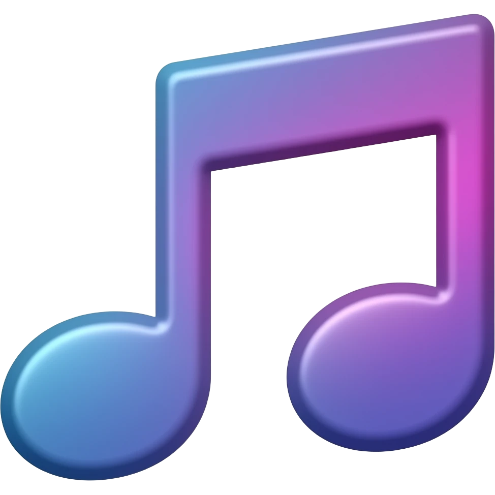 crea una nota musical de colores azul fuscia y morado combina los colores que te dije emoji