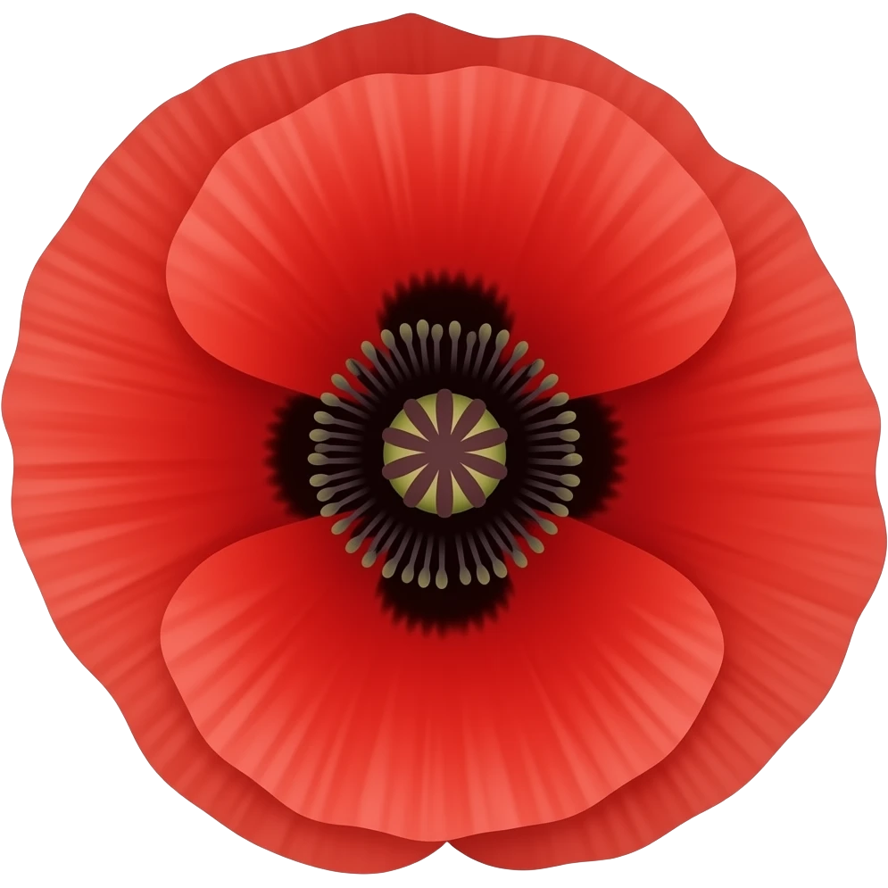 Red poppy flower emoji