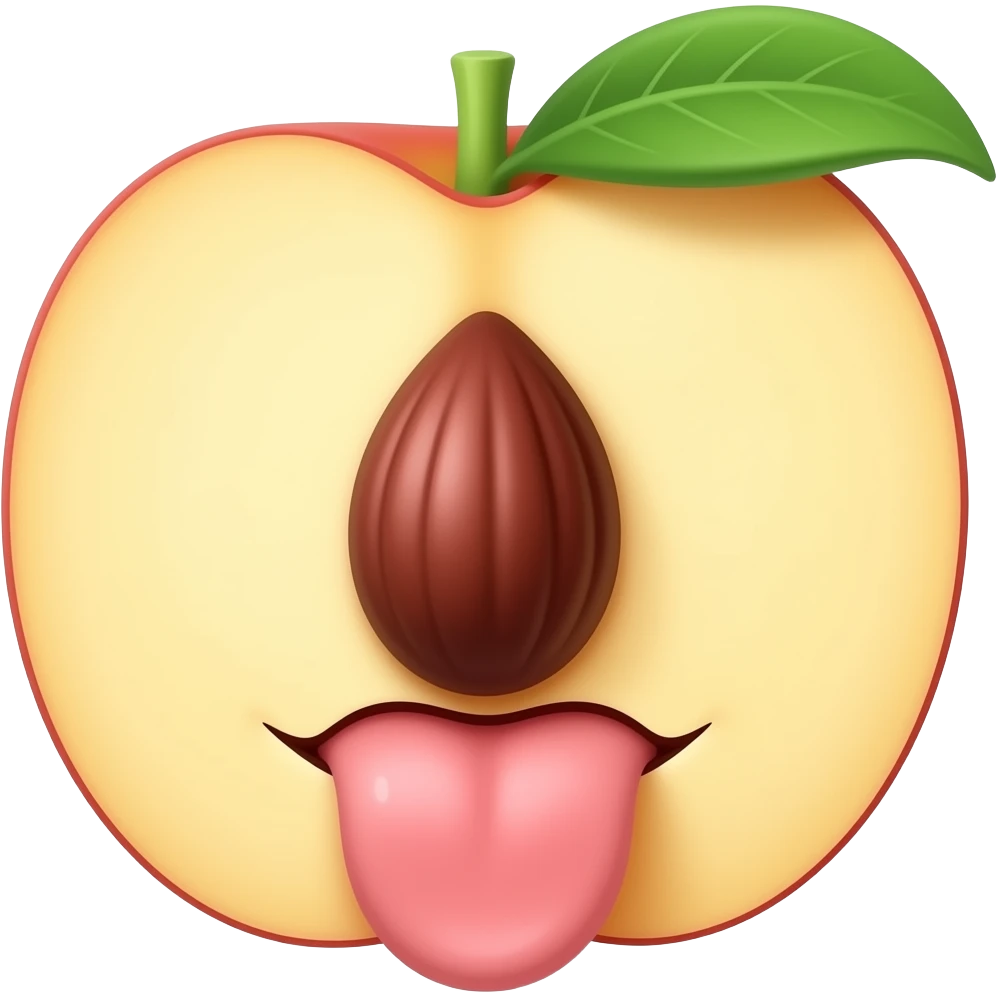 une langue leche une peche emoji