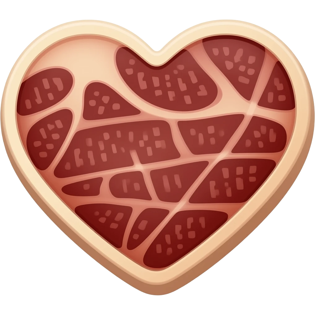 Heart shaped steak emoji
