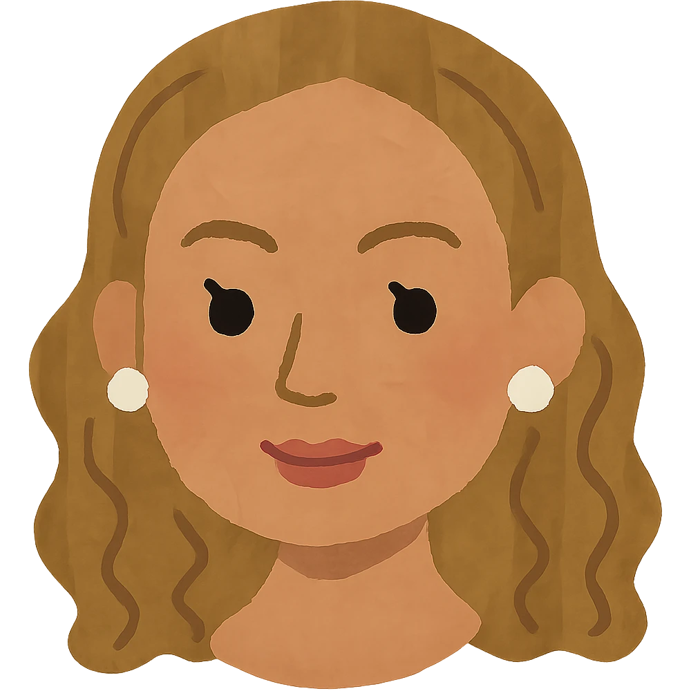 Beyonce's head in Irasutoya style, gentle expression, cartoon, minimal details, soft color palette, no background emoji