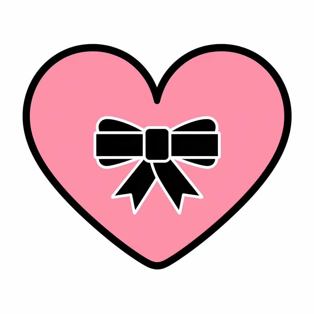 heart with a velvet ribbon center emoji
