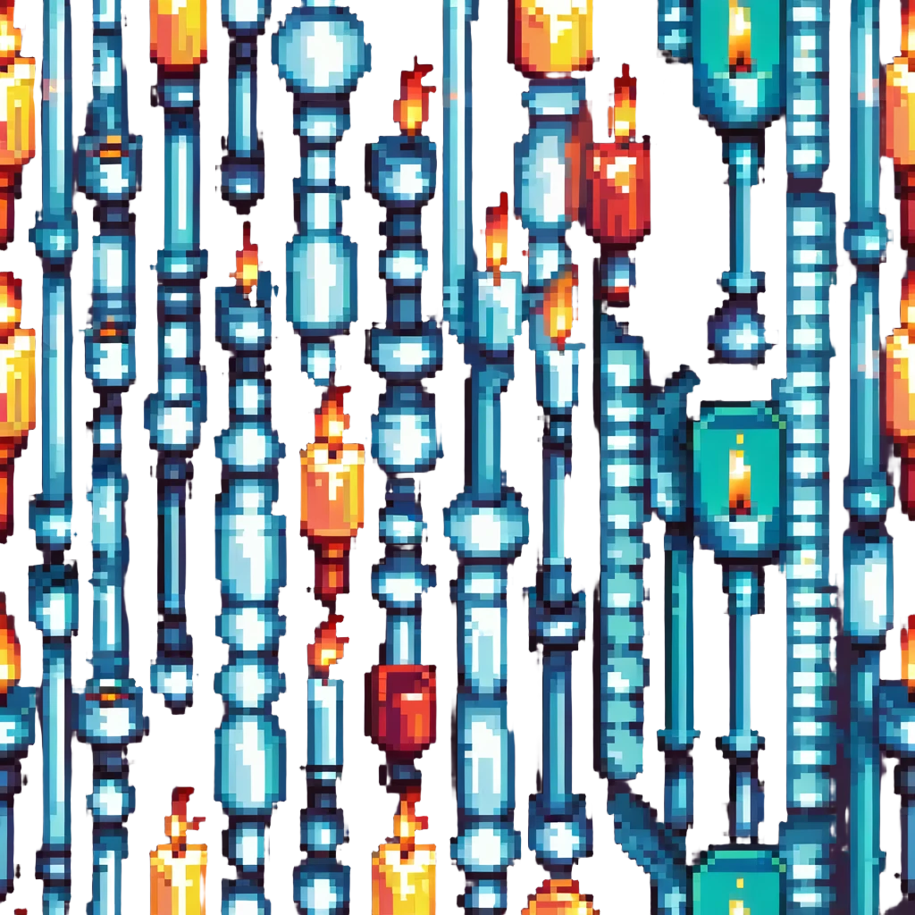 pixel art candlestick pattern, stylized with glowing highlights emoji