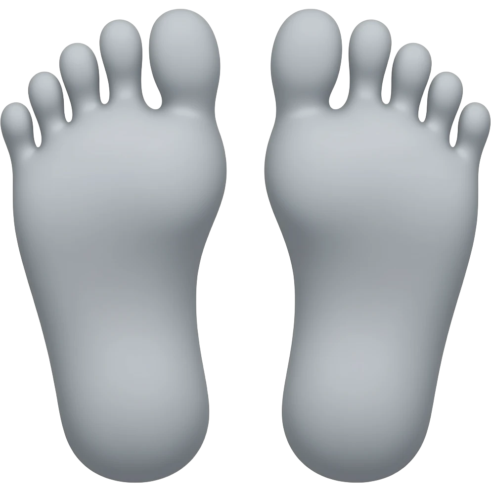 Gray feet emoji