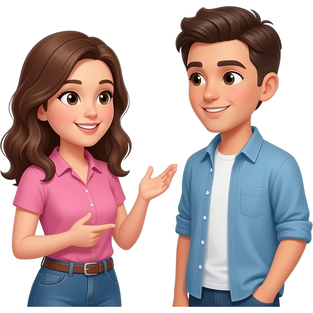 charla mujer hombre adolescente emoji