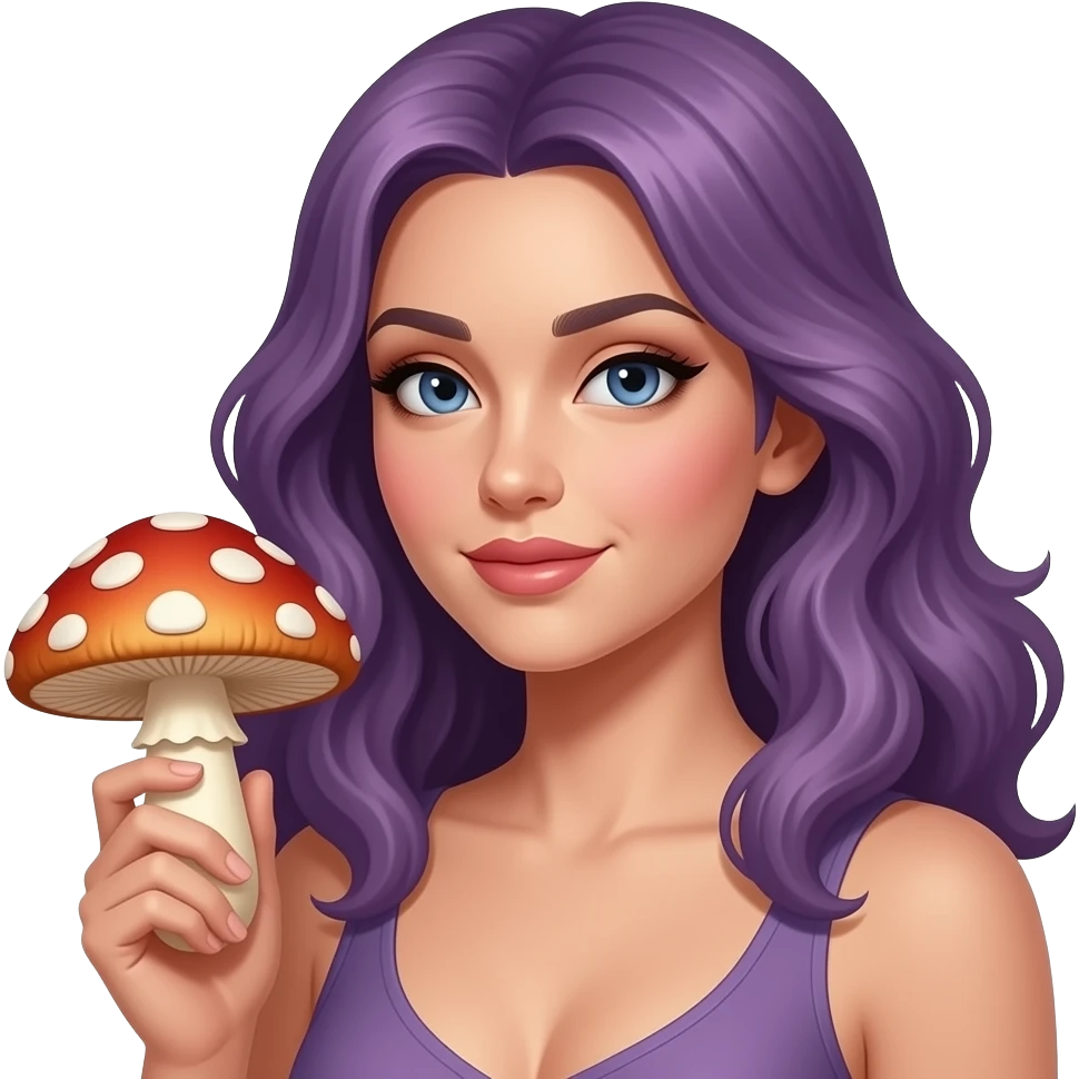 Sexy trippy woman  mushroom emoji