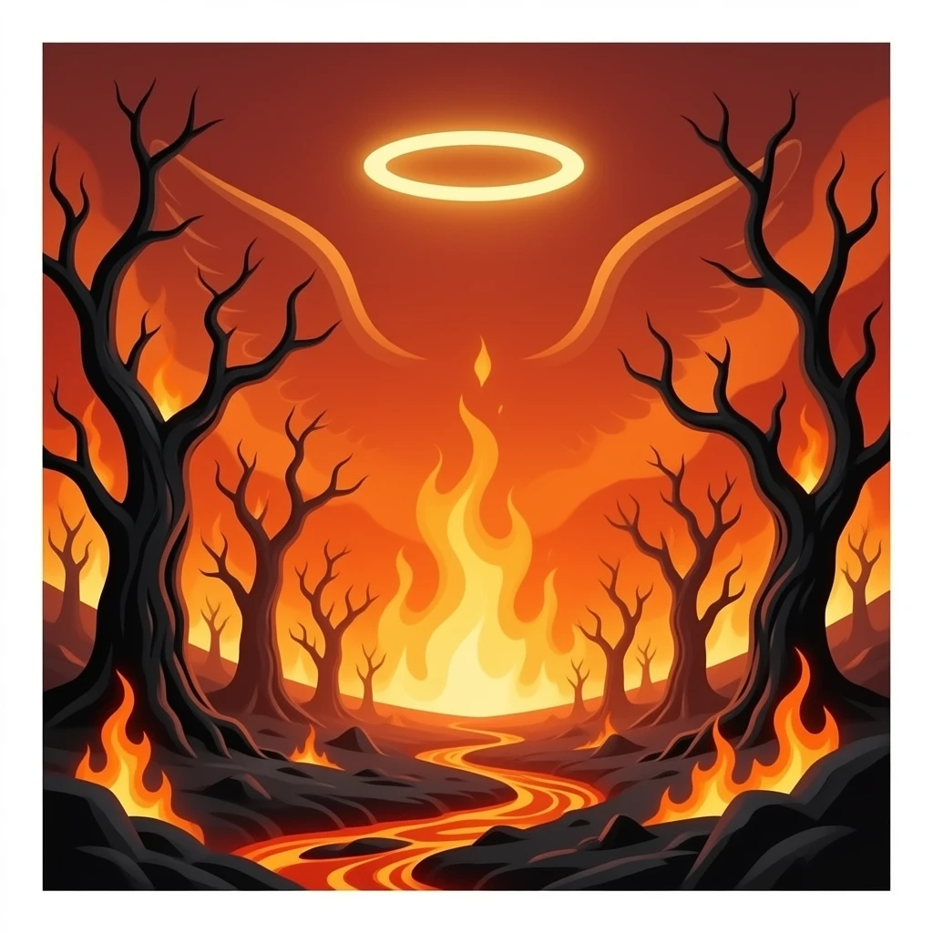 Hell with an angel halo emoji