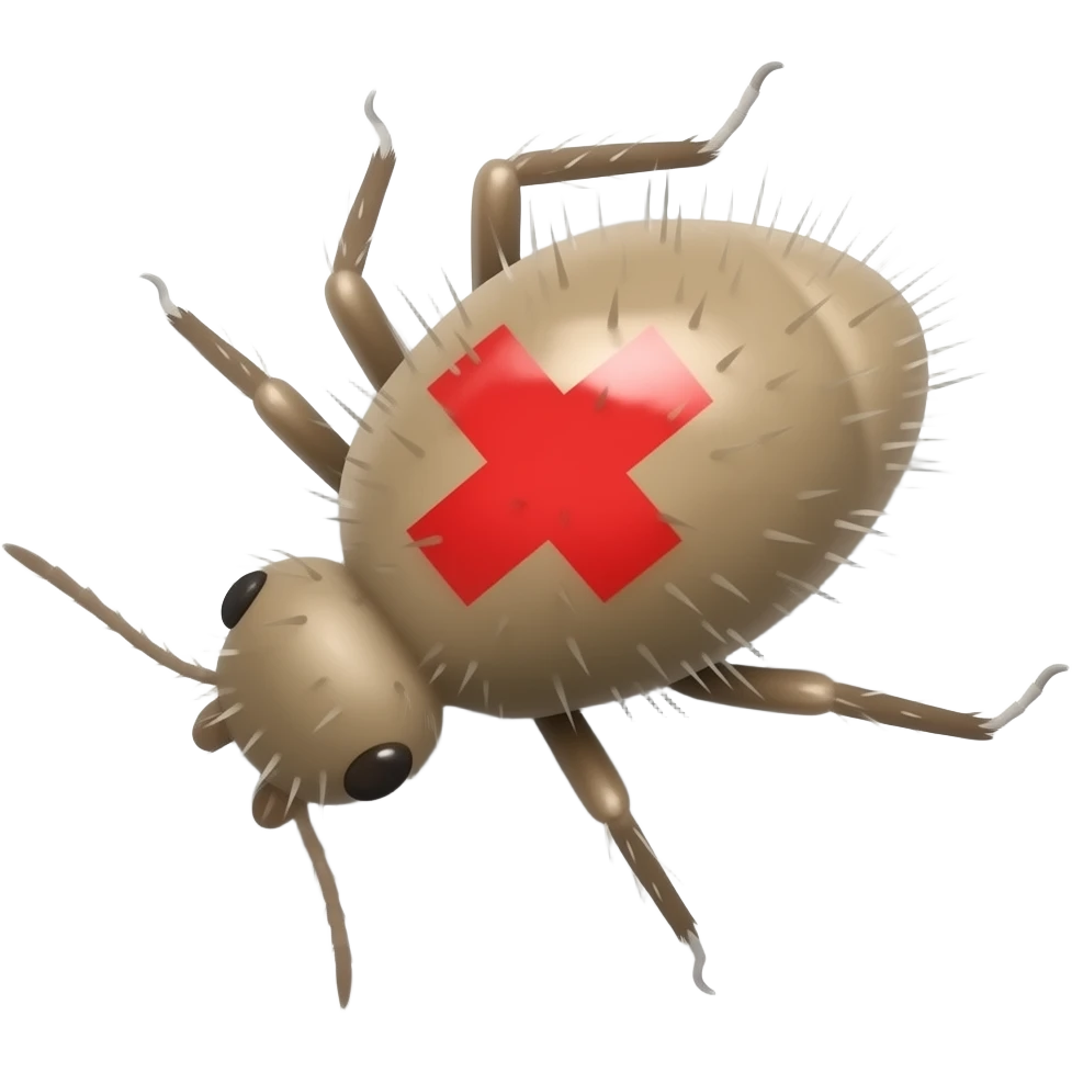 dust mite with red cross over image like its dead emoji