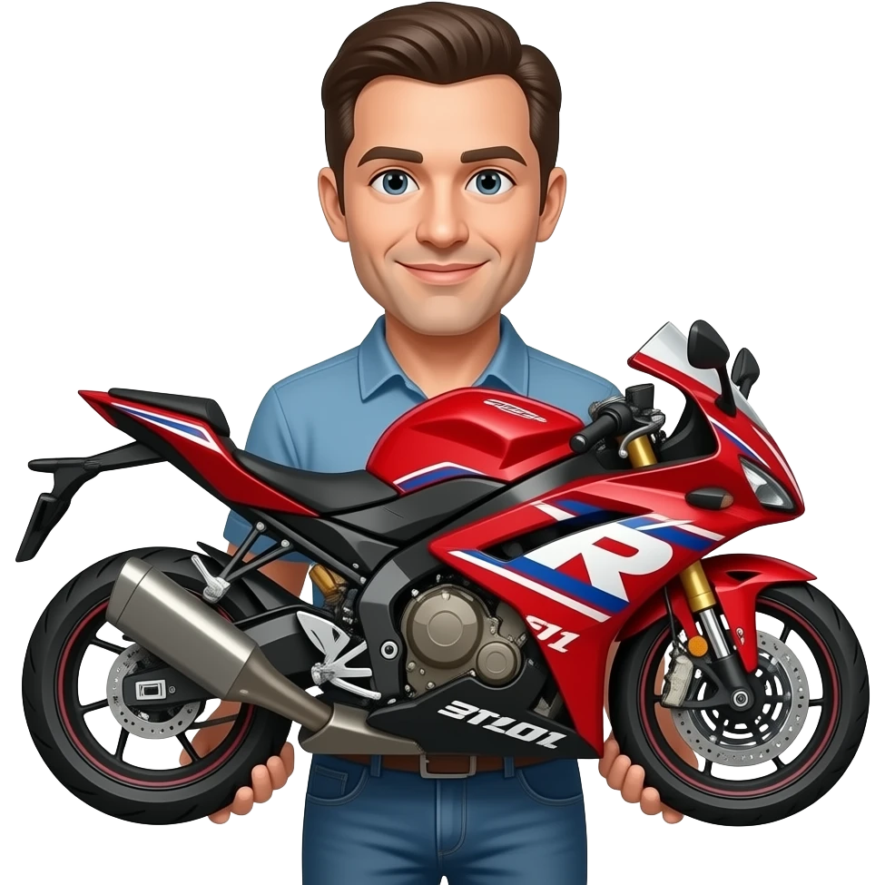 Un hombre con un r15 en las manos emoji