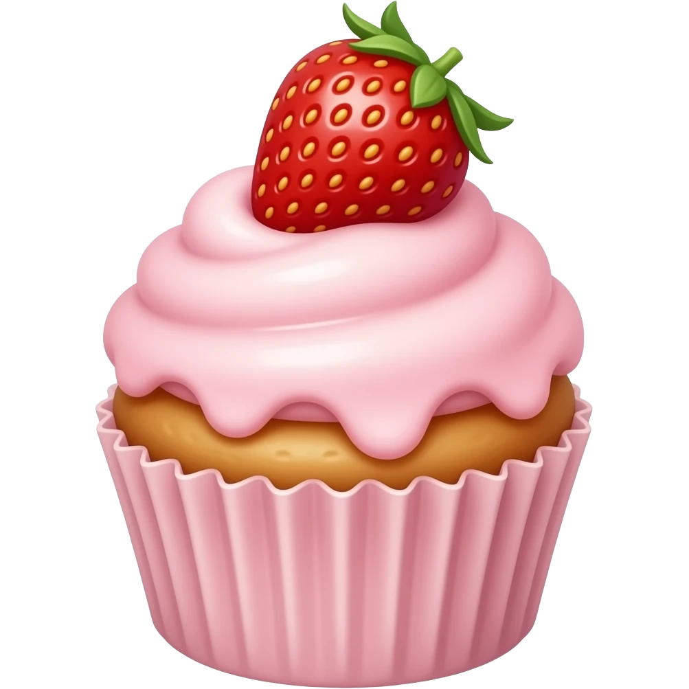 Cupcake with pink icing emoji