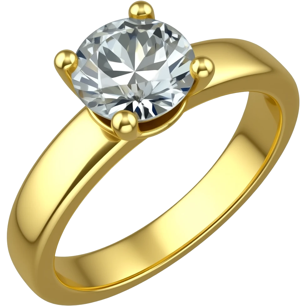 gold wedding ring with big diamond emoji