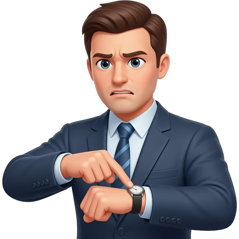 person tapping their watch impatiently emoji