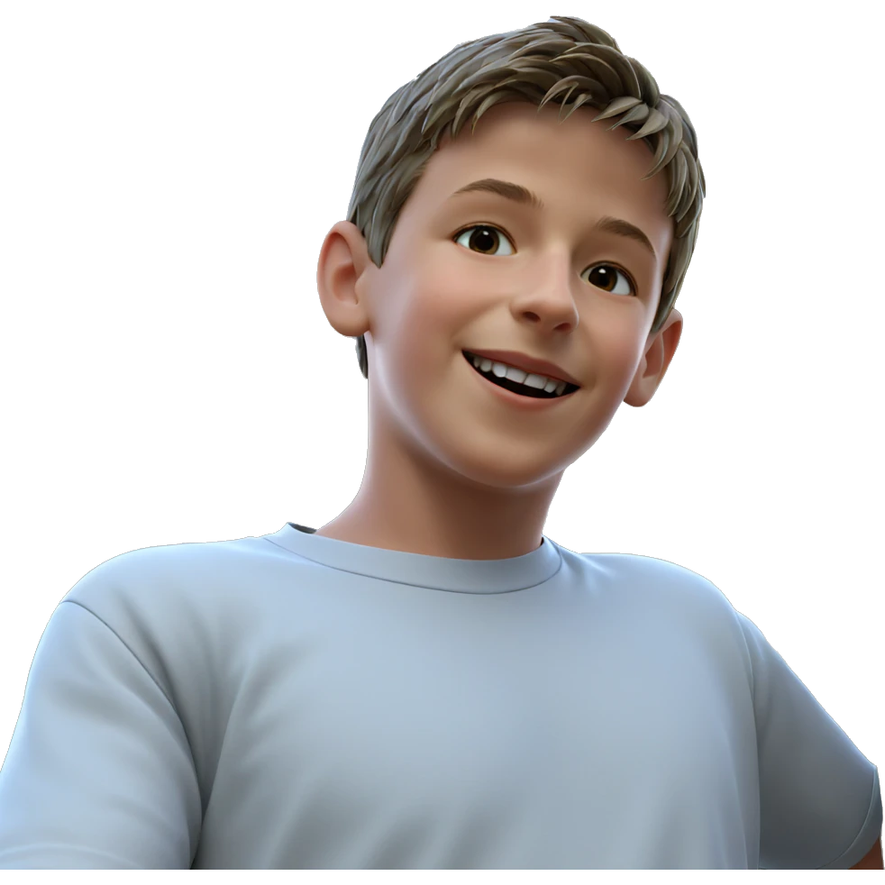 happy boy under a tree emoji