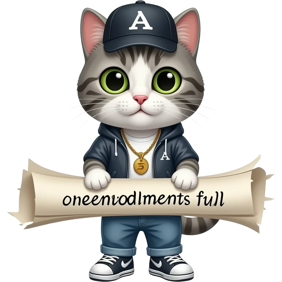 cat rapper rolling a paper that says enrollments emoji