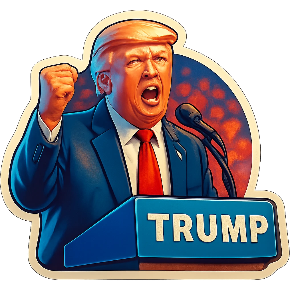 Donald Trump speaking at a rally emoji