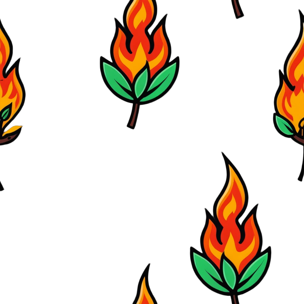 bush burning with orange and red flames emoji