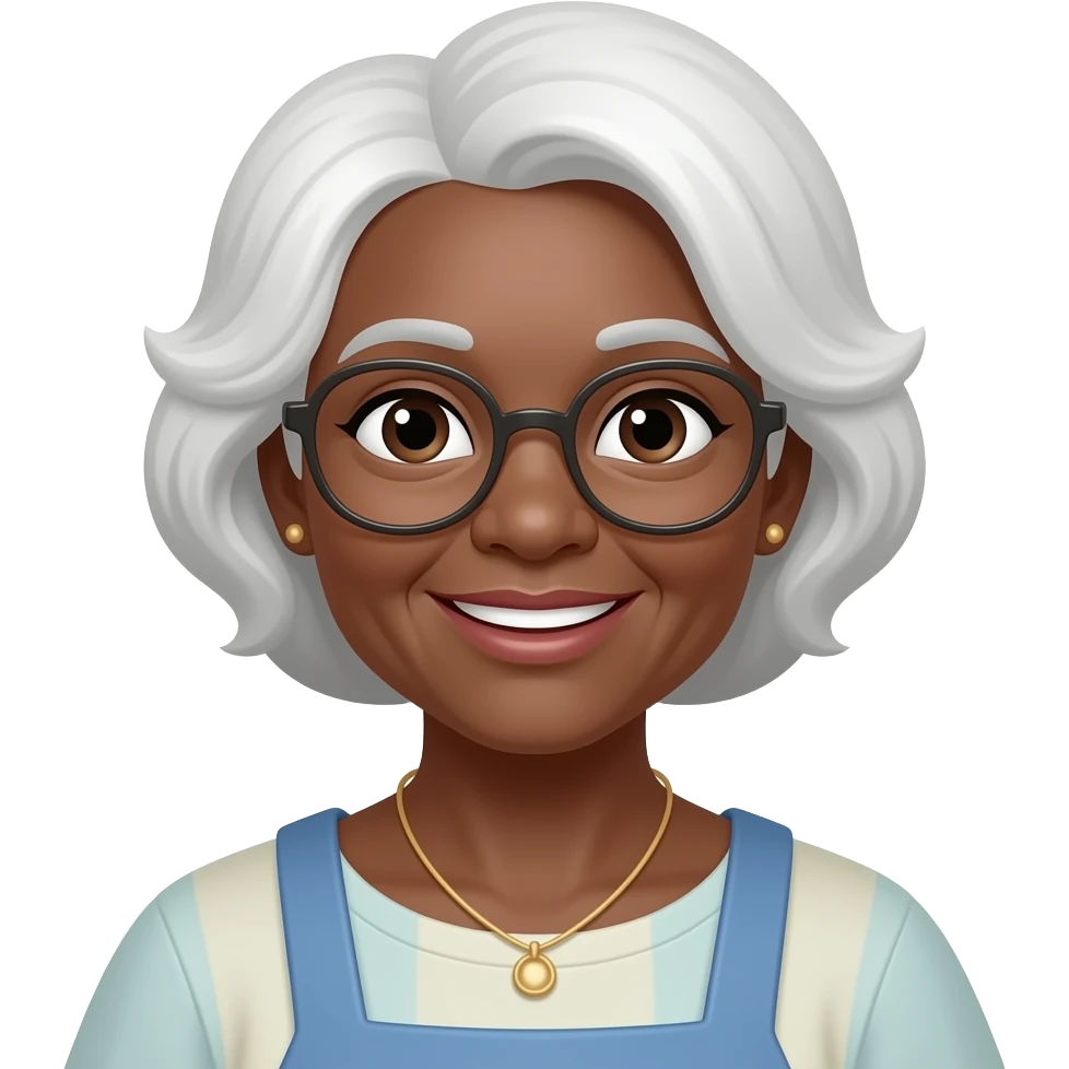 Black grandma making oat pancakes emoji