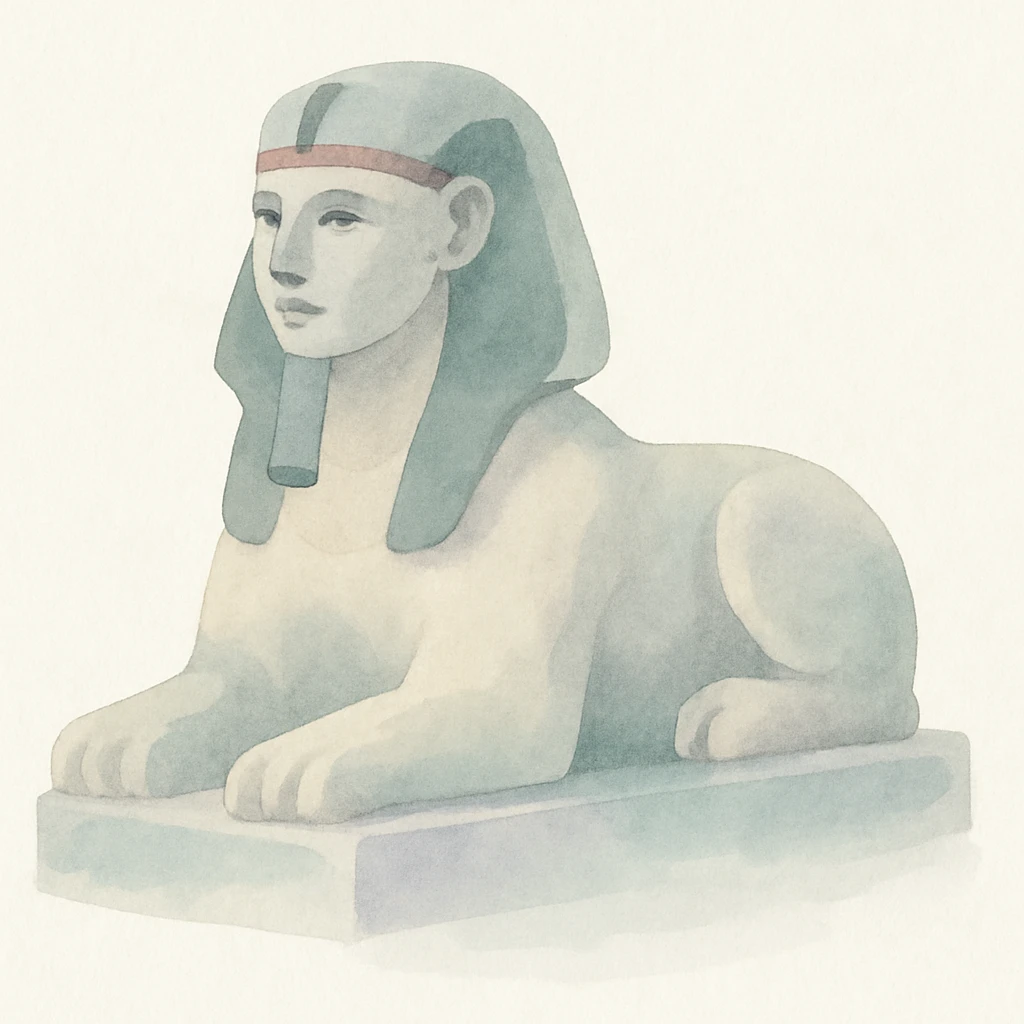 ancient sphinx, watercolor art style emoji