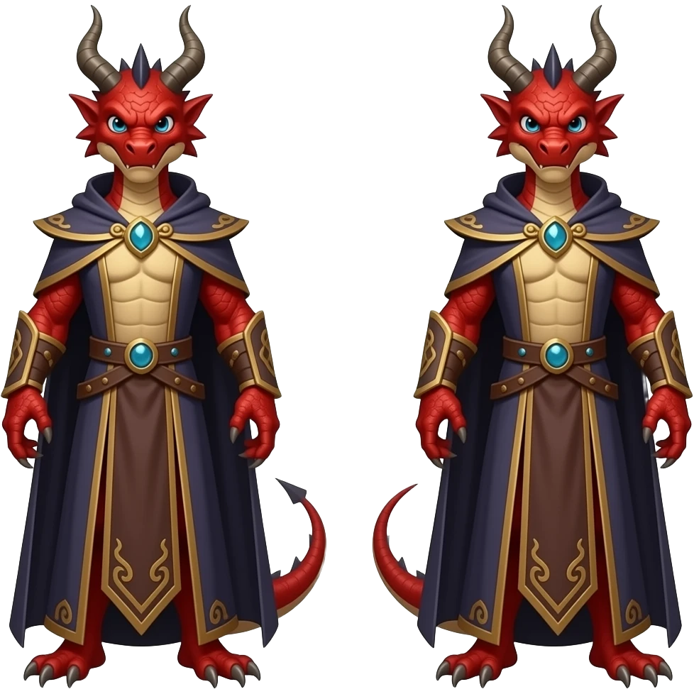 Red dragon sorcerer different pose emoji