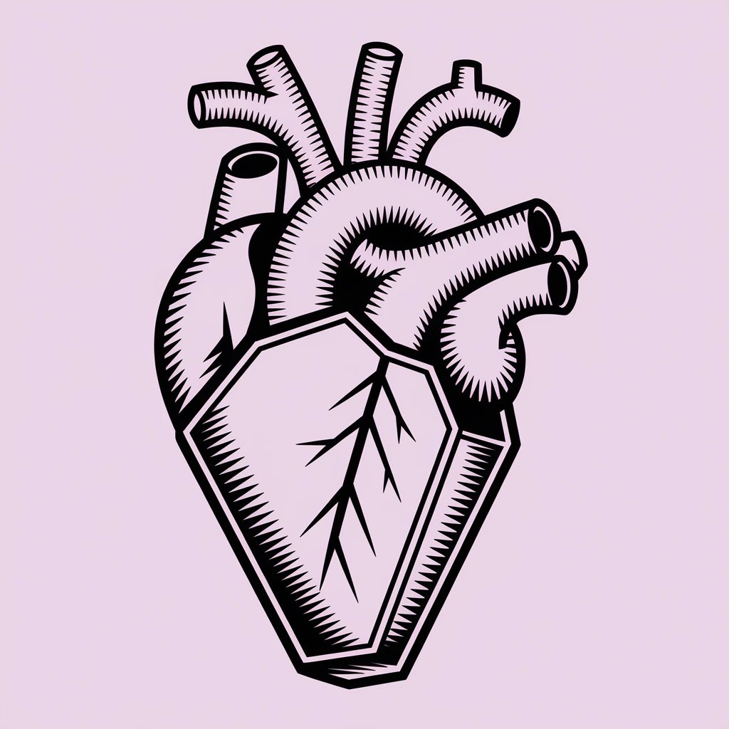 gothic heart with a coffin motif emoji