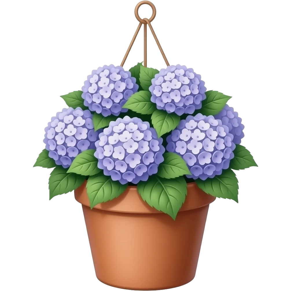 hanging hydrangea flower pot emoji