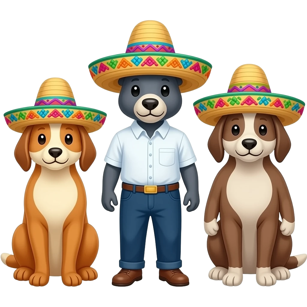 animals in maxican hat emoji