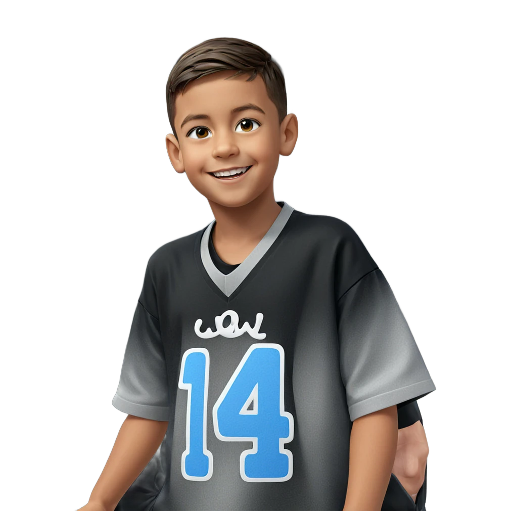 smiling boy with black shirt emoji