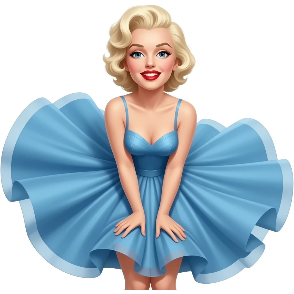 Marilyn Monroe skirt blowing emoji